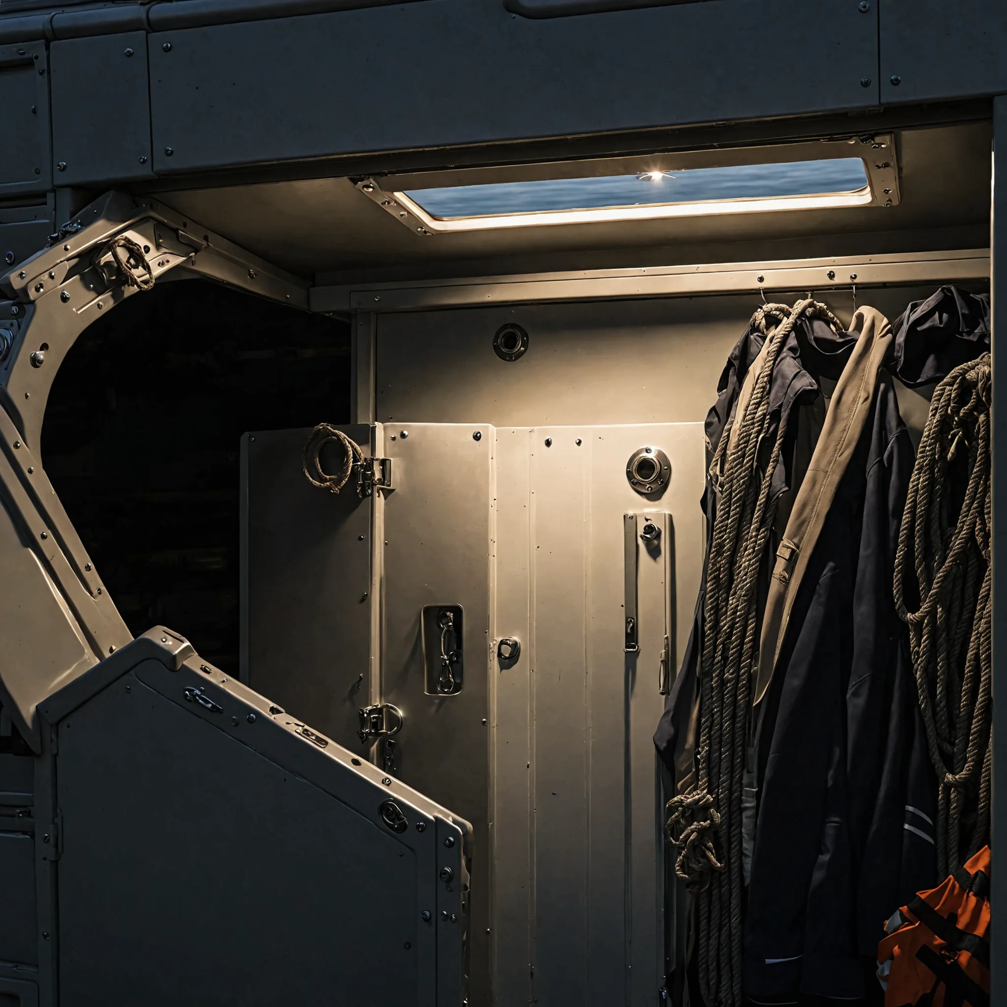 Light bar installed in a marine cabin